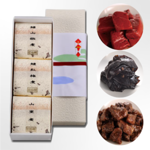 近江牛旨煮(100g)・赤こんにゃく油煮(100g)・きくらげ山椒煮(100g)の詰め合わせ